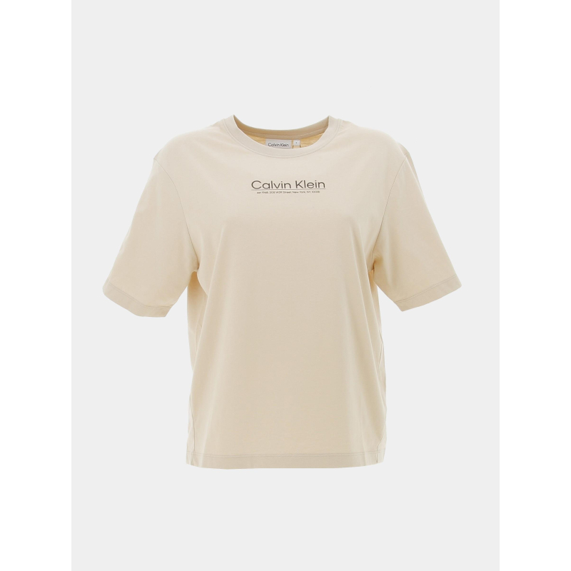 T-shirt coordinates logo beige femme - Calvin Klein