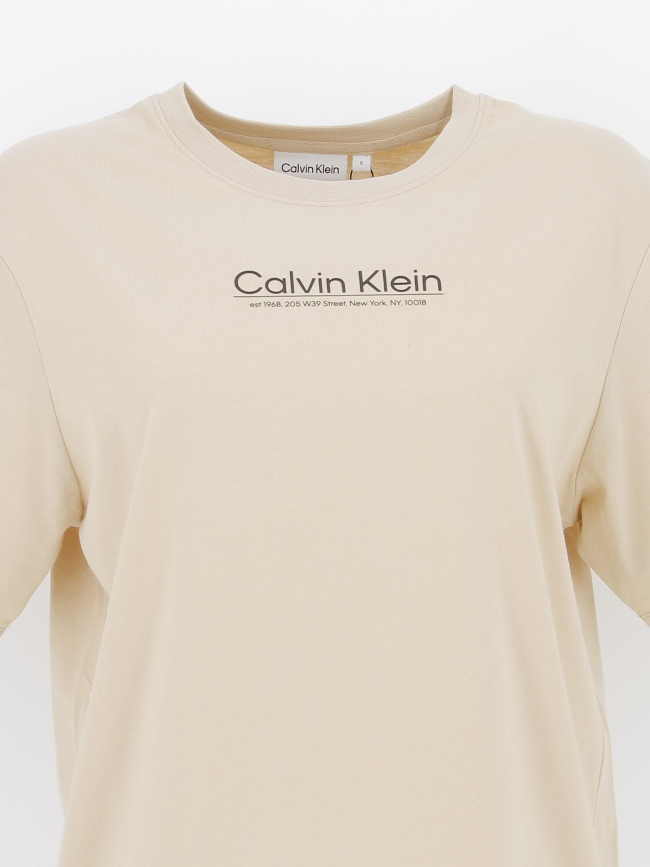 T-shirt coordinates logo beige femme - Calvin Klein