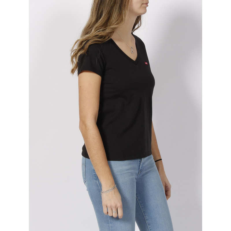 T shirt perfect col v noir femme Levi s Sports Depot