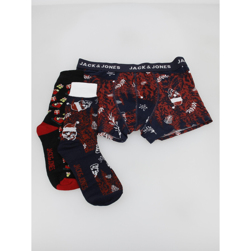 Coffret chaussettes boxer noël bleu marine homme - Jack & Jones