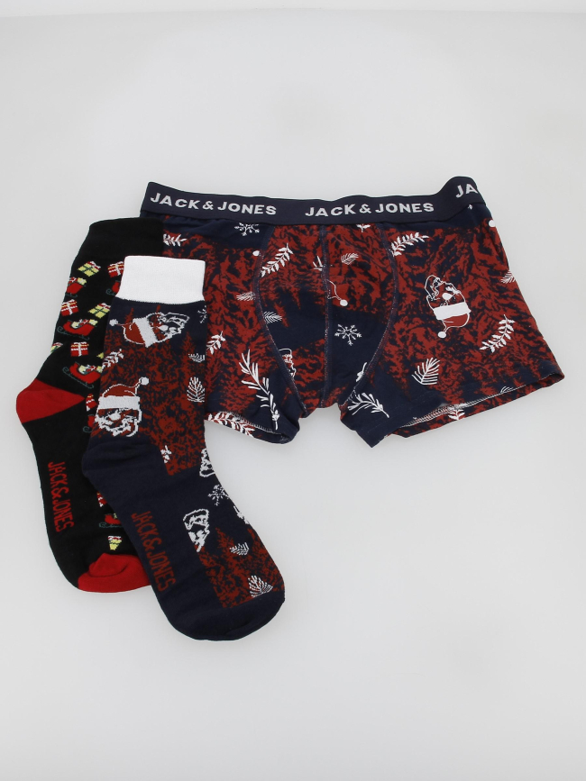 Coffret chaussettes boxer noël bleu marine homme - Jack & Jones