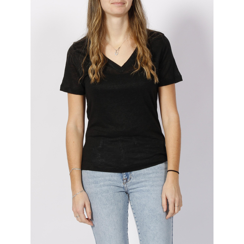 T-shirt en lin noir femme - Calvin Klein