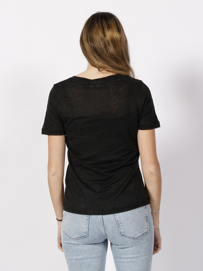 T-shirt en lin noir femme - Calvin Klein