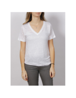 T-shirt en lin blanc femme - Calvin Klein