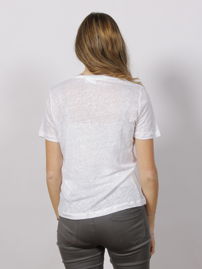 T-shirt en lin blanc femme - Calvin Klein