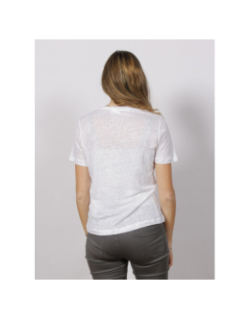 T-shirt en lin blanc femme - Calvin Klein