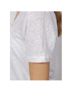 T-shirt en lin blanc femme - Calvin Klein