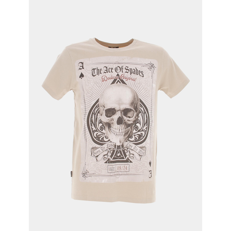 T-shirt ace of spade squelette beige homme - Deeluxe