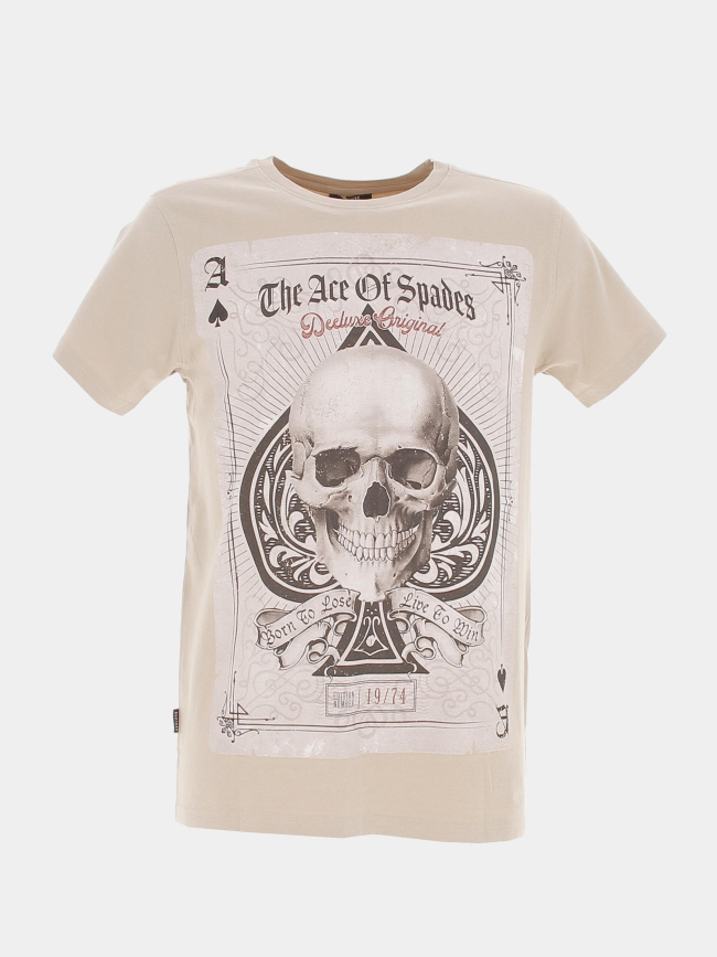 T-shirt ace of spade squelette beige homme - Deeluxe