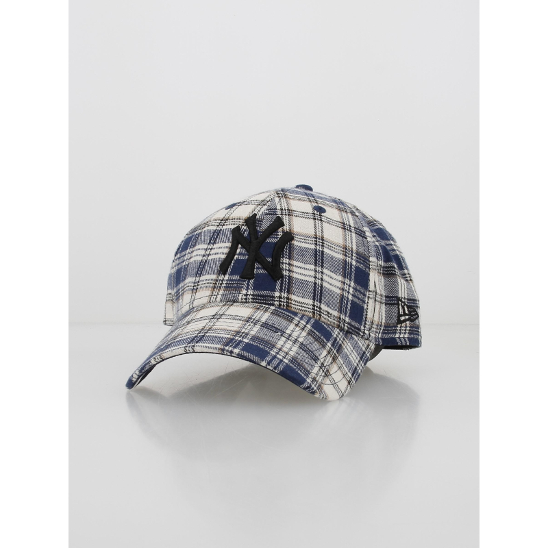 Casquette à carreaux plaid camo 9forty bleu marine - New Era