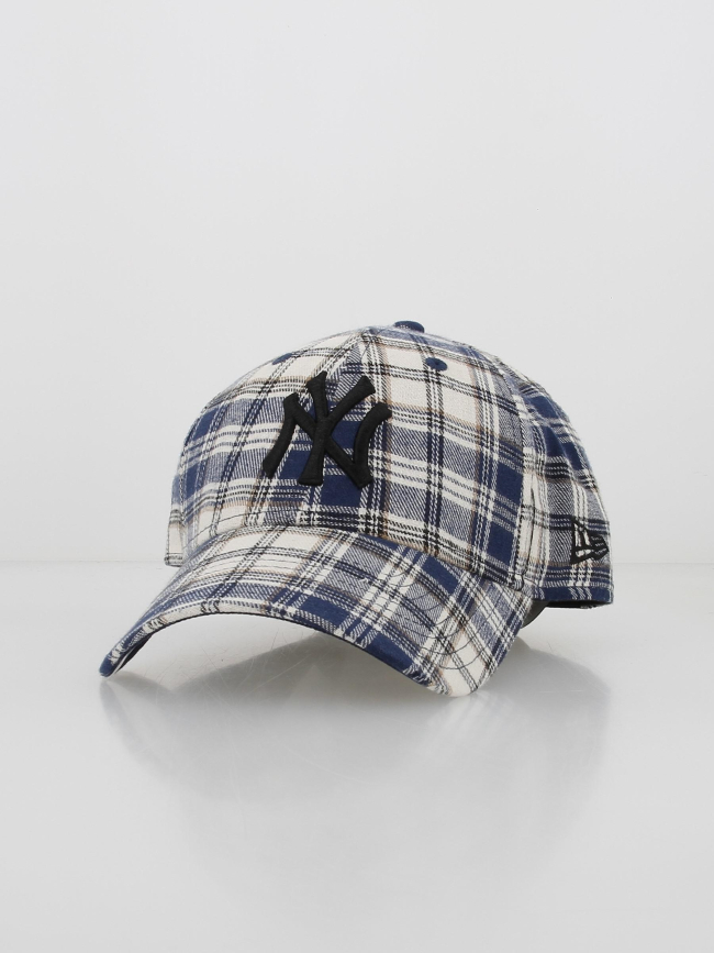 Casquette à carreaux plaid camo 9forty bleu marine - New Era