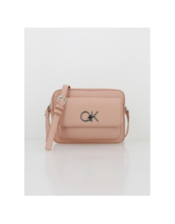 Sac bandoulière re-lock camera rose femme - Calvin Klein