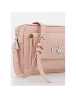 Sac bandoulière re-lock camera rose femme - Calvin Klein