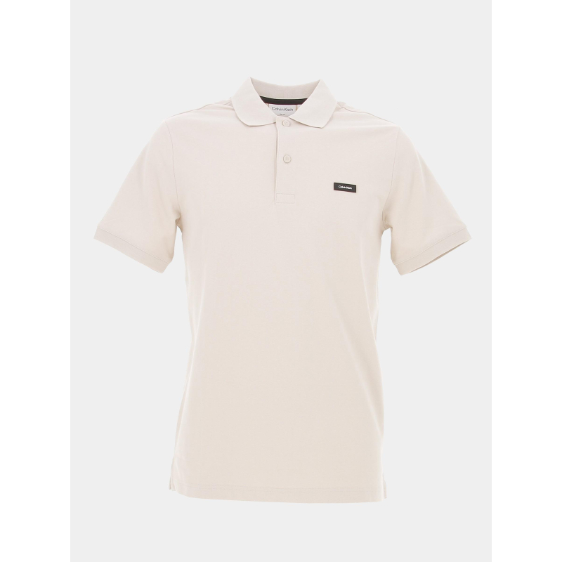 Polo stretch pique slim beige homme - Calvin Klein