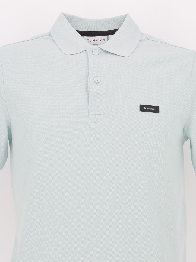 Polo stretch pique slim glacier bleu homme - Calvin Klein