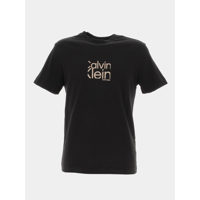 T-shirt matte front logo noir homme - Calvin Klein