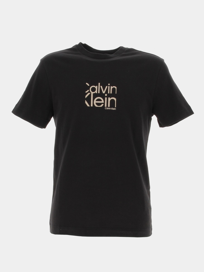 T-shirt matte front logo noir homme - Calvin Klein