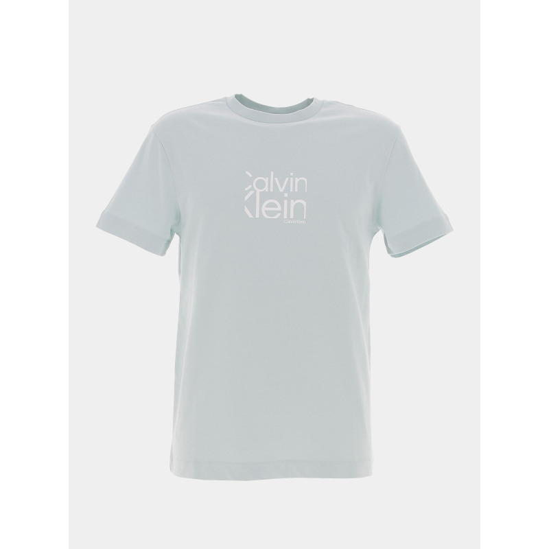 T-shirt matte front logo glacier bleu homme - Calvin Klein