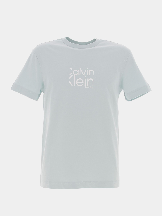 T-shirt matte front logo glacier bleu homme - Calvin Klein