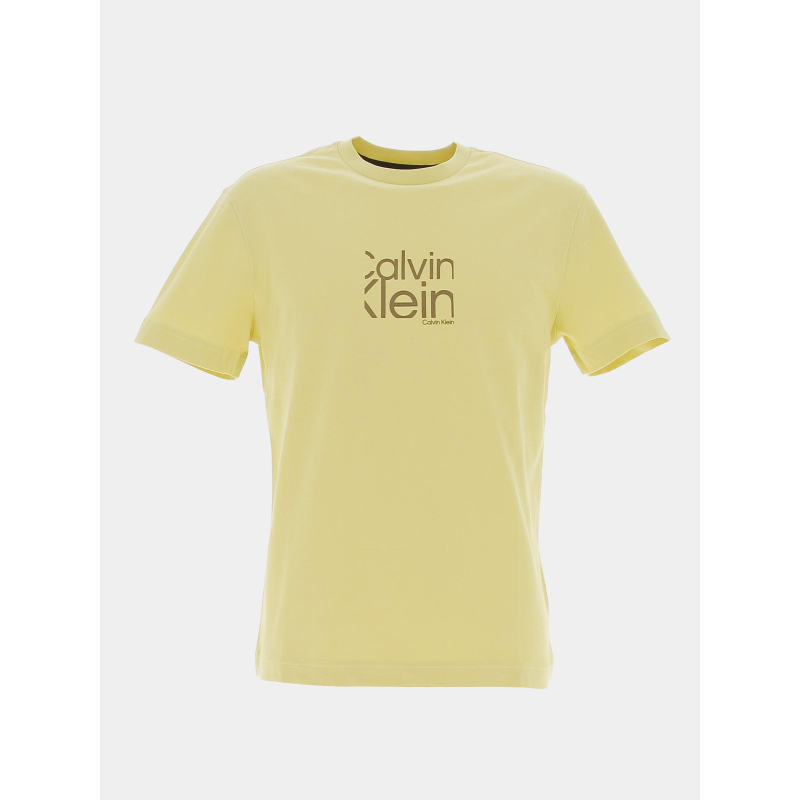 T-shirt matte front logo jaune homme - Calvin Klein