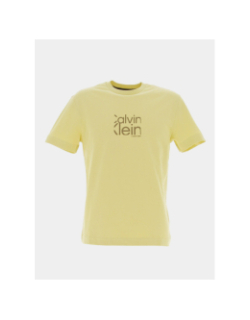 T-shirt matte front logo jaune homme - Calvin Klein