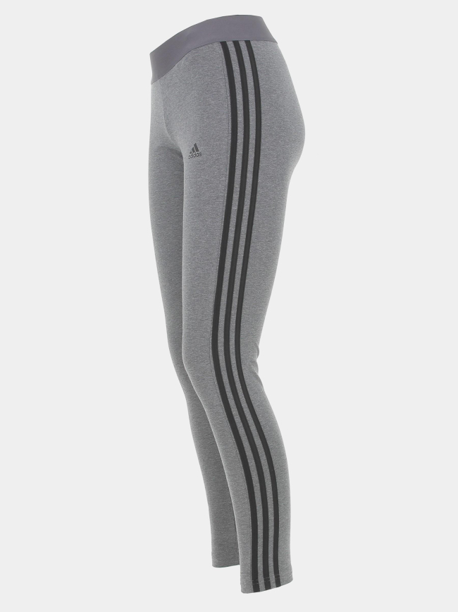 Legging de sport 3 bandes gris/noir femme - Adidas