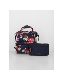 Sac à dos mini adventurer osaka floral bleu marine - Cabaïa