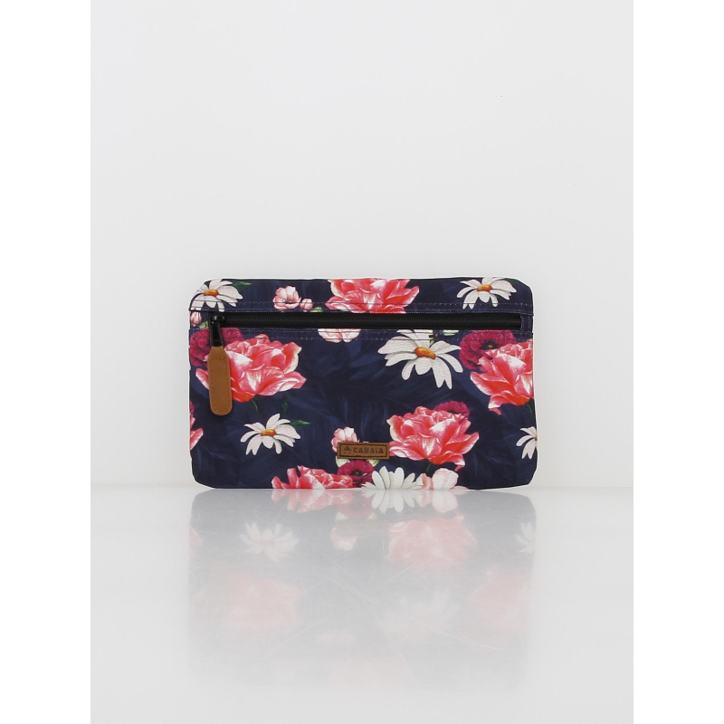 Pochette dontobori floral bleu marine - Cabaïa