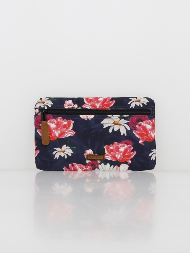 Pochette dontobori floral bleu marine - Cabaïa