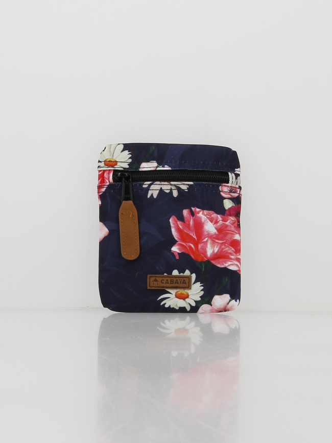 Pochette mini dontobori floral bleu marine - Cabaïa