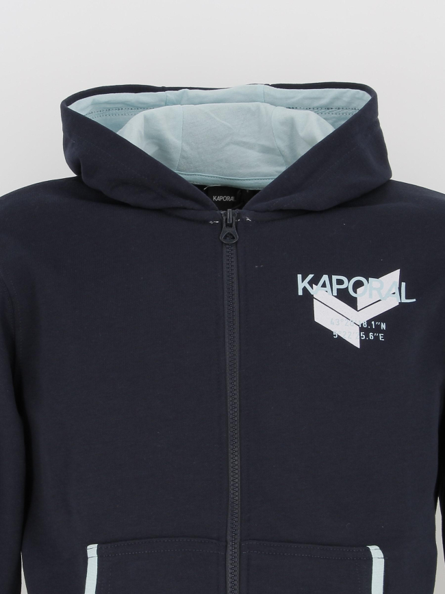 Sweat zippé à capuche piddy bleu marine enfant - Kaporal