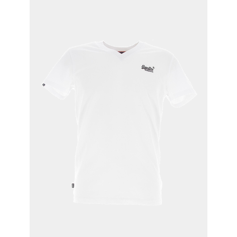 T-shirt vintage logo brodé blanc homme - Superdry