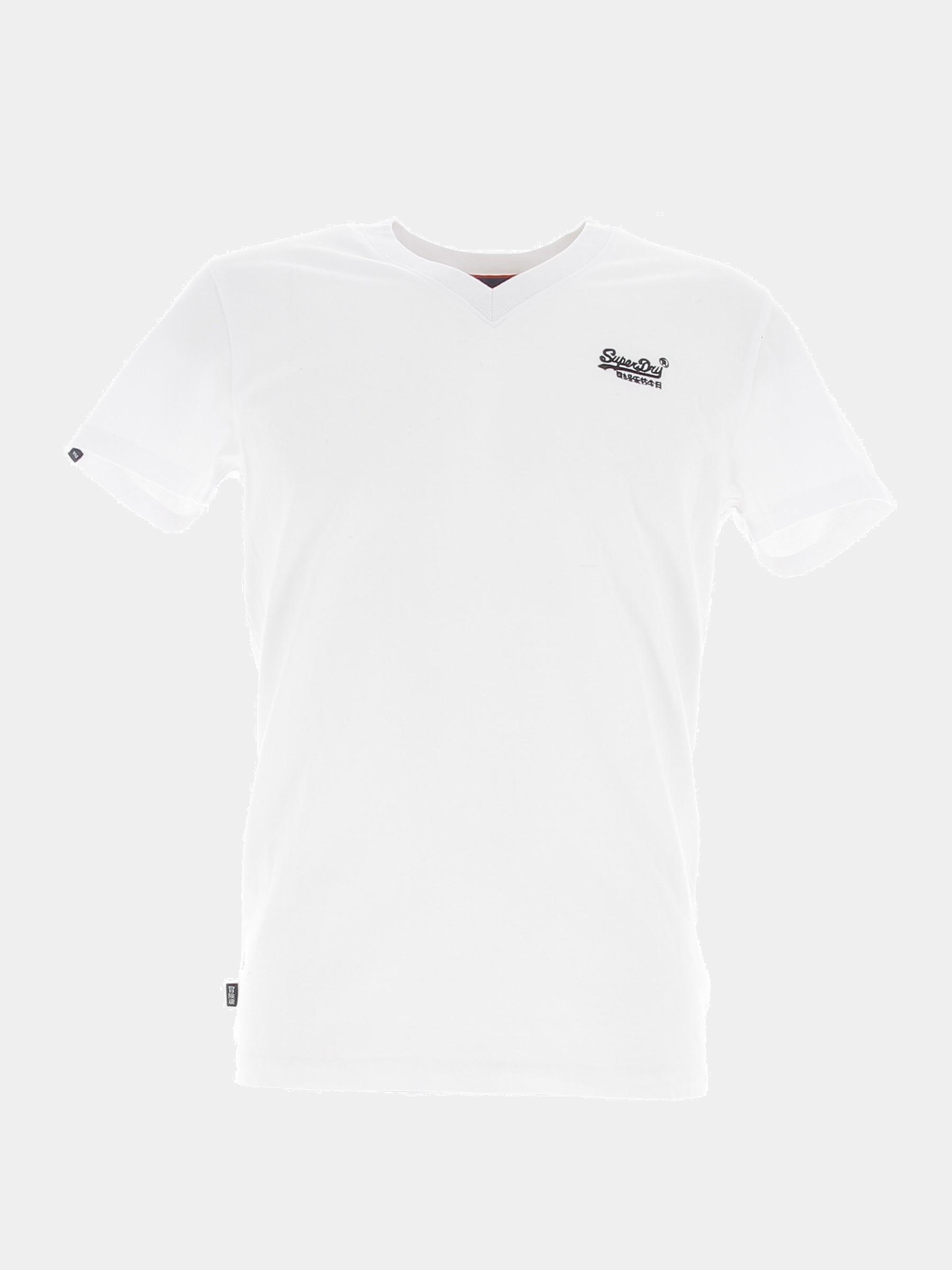 T-shirt vintage logo brodé blanc homme - Superdry