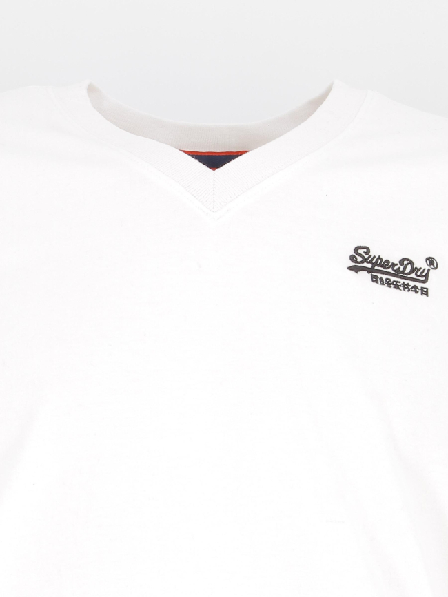 T-shirt vintage logo brodé blanc homme - Superdry