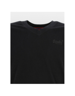 T-shirt col v vintage logo noir homme - Superdry