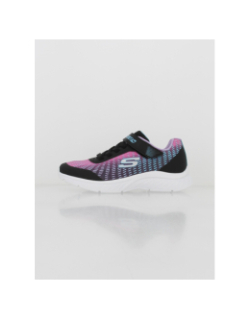 Baskets à scratch microspec plus noir rose fille - Skechers