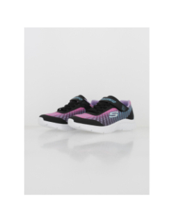 Baskets à scratch microspec plus noir rose fille - Skechers