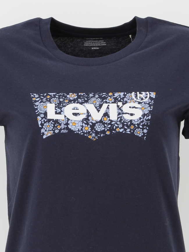 T-shirt the perfect tee fleurs bleu marine femme - Levi's