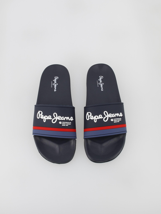 Claquettes slider portobello bleu marine homme - Pepe Jeans