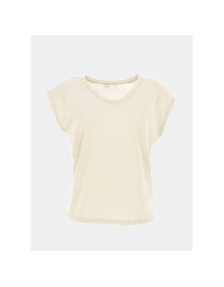 T-shirt à paillettes silvery beige doré femme - Only