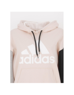 Sweat à capuche big logo tricolore rose femme - Adidas