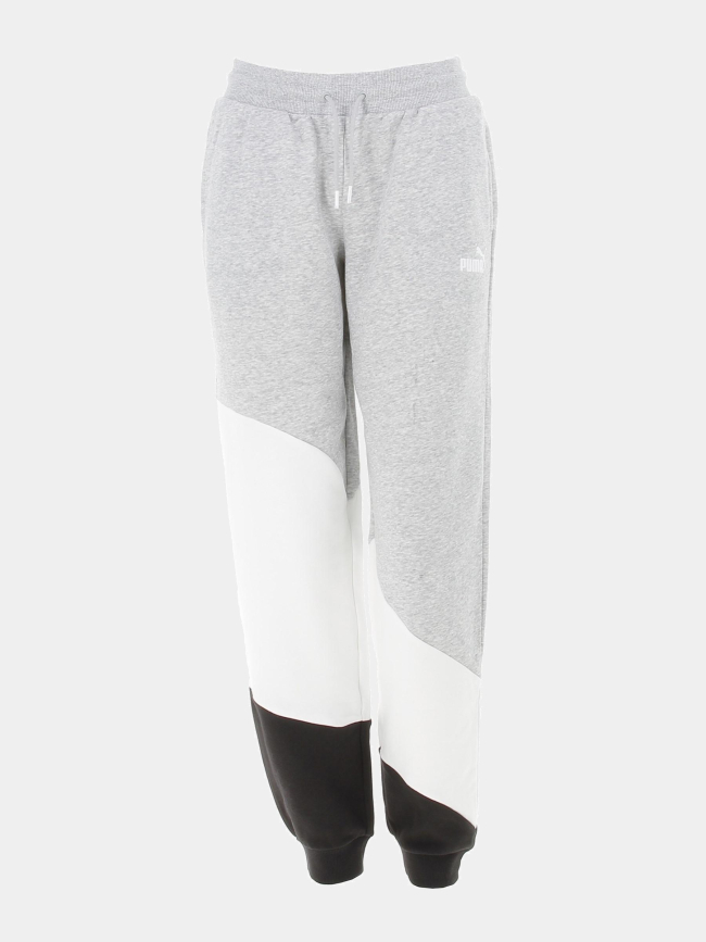 Jogging tricolore gris blanc noir fille - Puma