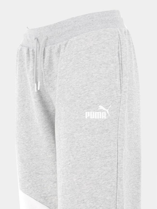 Jogging tricolore gris blanc noir fille - Puma