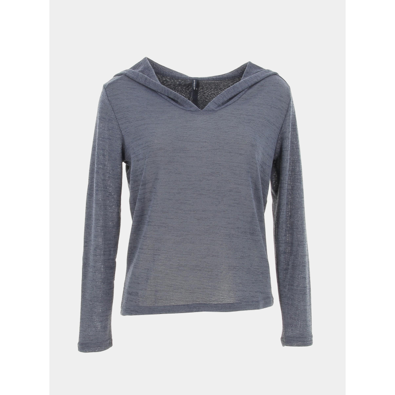 Pull fin à capuche deliboz bleu marine femme - Sun Valley