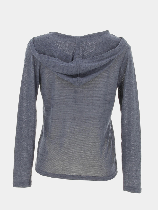 Pull fin à capuche deliboz bleu marine femme - Sun Valley