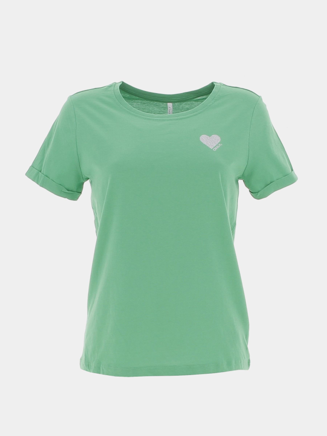 T-shirt kita life coeur vert femme - Only