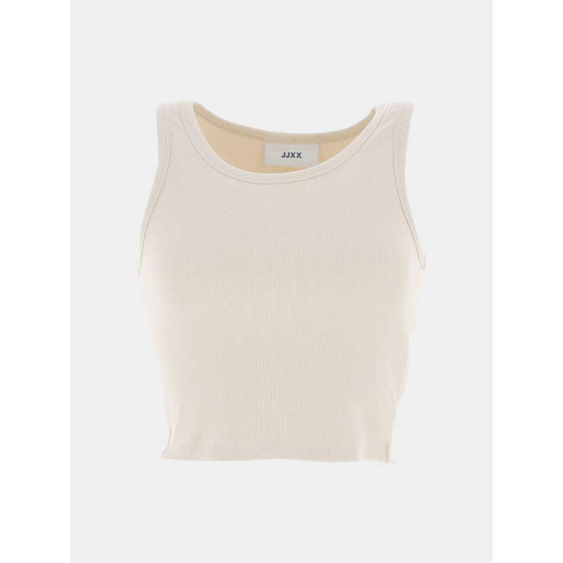 Débardeur crop côtelé fallon beige femme - JJXX