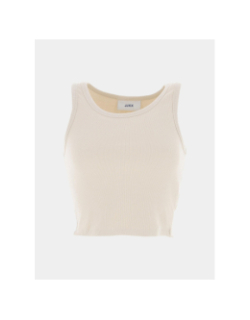 Débardeur crop côtelé fallon beige femme - JJXX