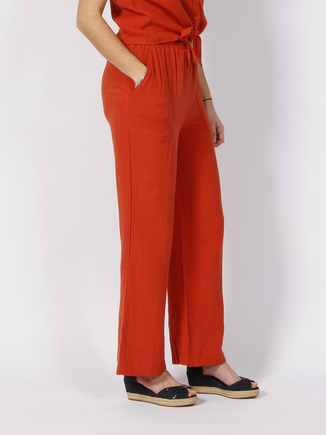 Pantalon fluide dana orange femme - Deeluxe