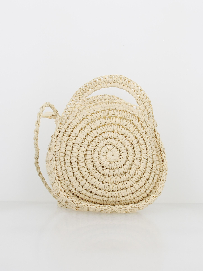 Sac bandoulière rond raphia artia beige femme - Deeluxe